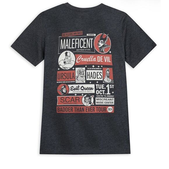 Disney Parks Villains Concert Tour Tee For Adults sz L - Picture 1 of 4